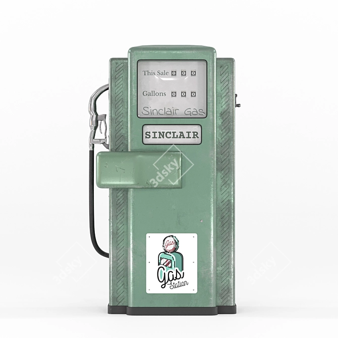 Vintage Sinclair Gas Pump In 3DsMax 3D model image 3