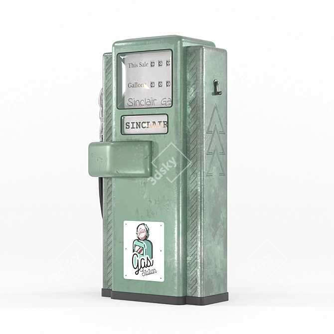 Vintage Sinclair Gas Pump In 3DsMax 3D model image 4