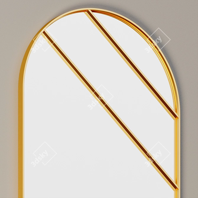 Handcrafted Natural Material Brass Mirror 3D model image 2