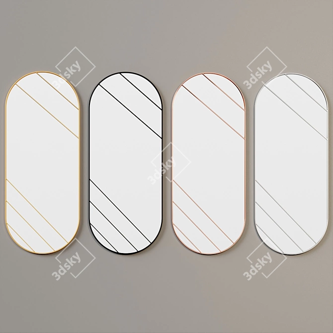 Handcrafted Natural Material Brass Mirror 3D model image 4