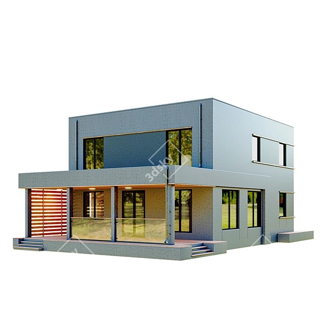 Modern Modular House Kit 3D model image 3