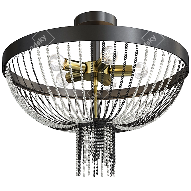 Elegant Rain Brass Chandelier 3D model image 1