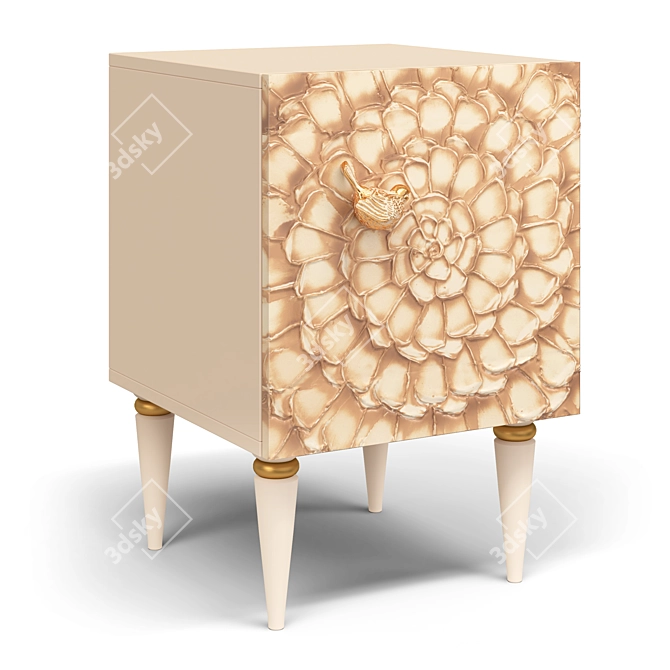 Rustic Bedside Chest Terra 3D model image 4