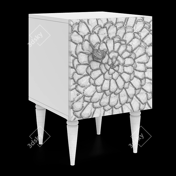 Rustic Bedside Chest Terra 3D model image 7