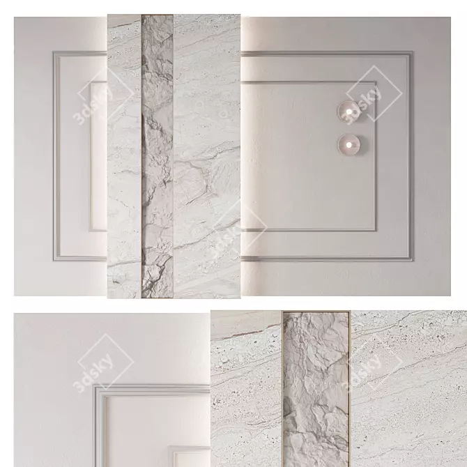 Decorative Wall Panel with Displacement 3D model image 1