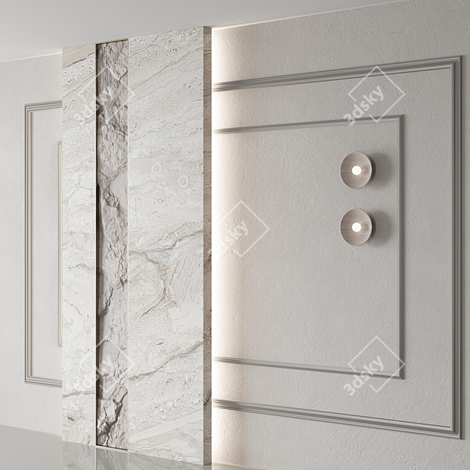 Decorative Wall Panel with Displacement 3D model image 2