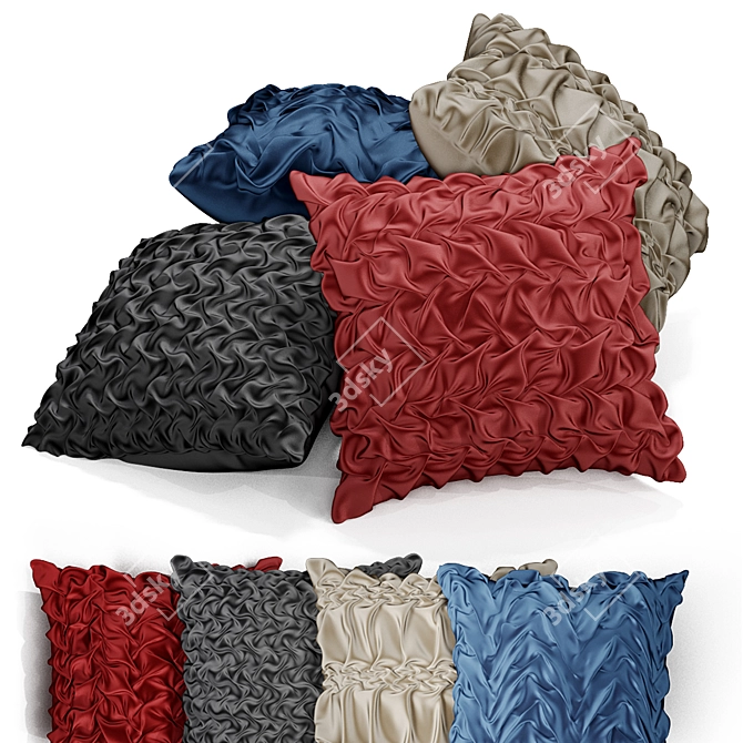 Title: Embossed Pattern Decorative Throw Pillow 3D model image 6