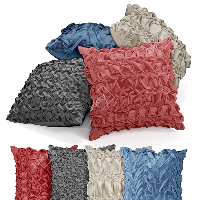 Title: Embossed Pattern Decorative Throw Pillow 3D model image 15