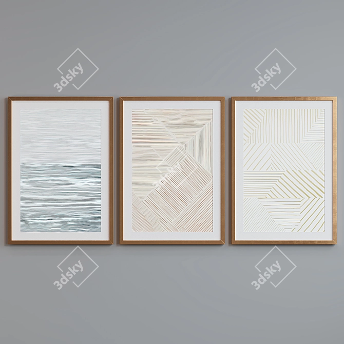 Modern Abstract Picture Frame Set 3D model image 4