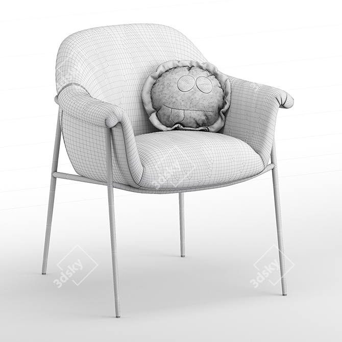 Modern Vintage Suerte Dining Chair 3D model image 4