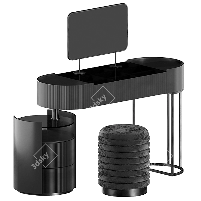 Modern Color Dressing Table Set 3D model image 1