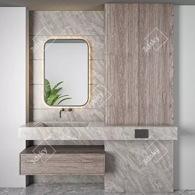 Modern Bathroom Furniture Set 79 3D model image 1