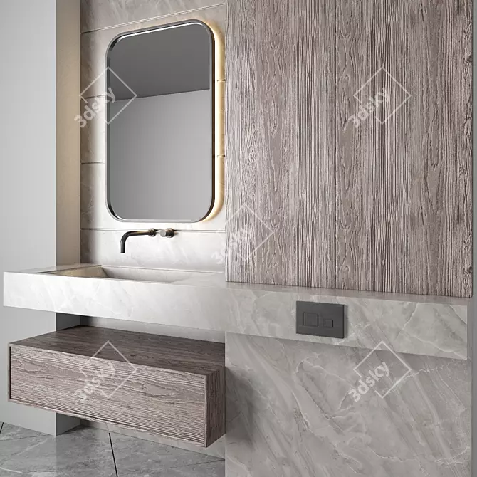 Modern Bathroom Furniture Set 79 3D model image 3