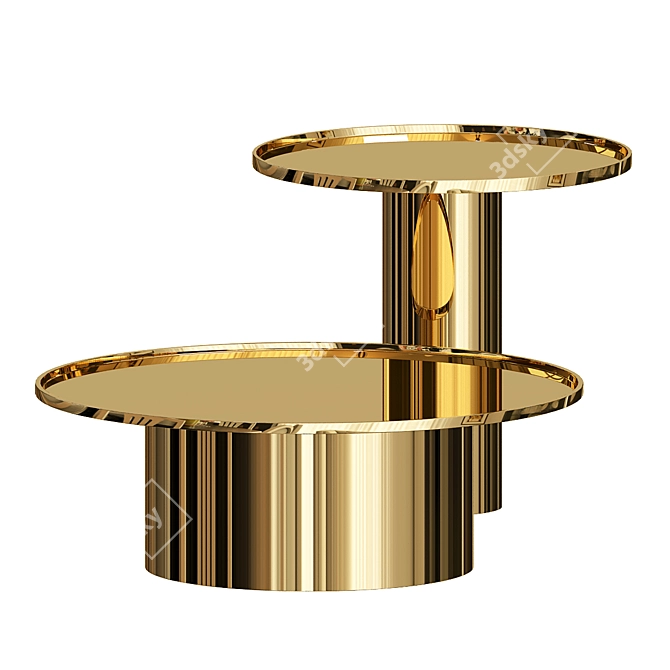 Luxury Gold Coffee Table: Exquisite Elegance 3D model image 2