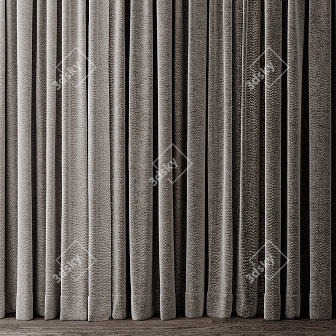 Modern Curtains Set 3D Model 3D model image 3