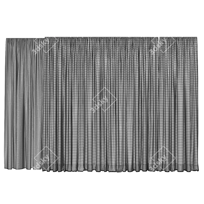 Modern Curtains Set 3D Model 3D model image 6