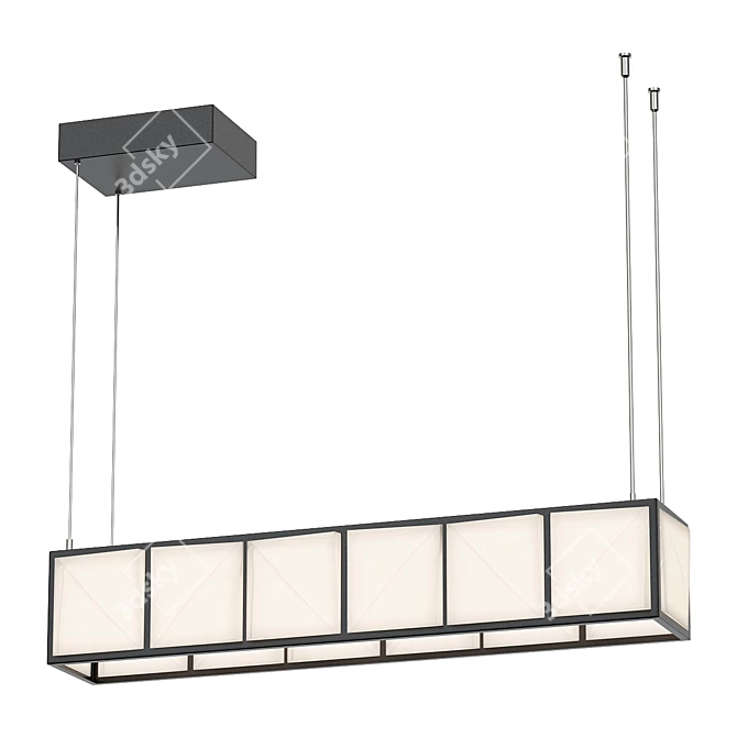 Modern Tiled Diner Pendant Light 3D model image 1