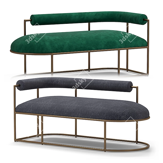 Mid-Century Style Chaise Lounger 3D model image 4