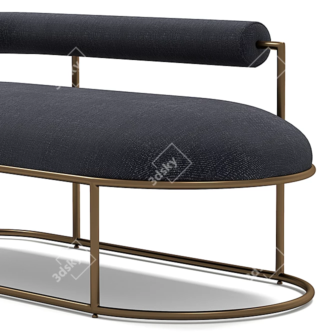 Mid-Century Style Chaise Lounger 3D model image 6