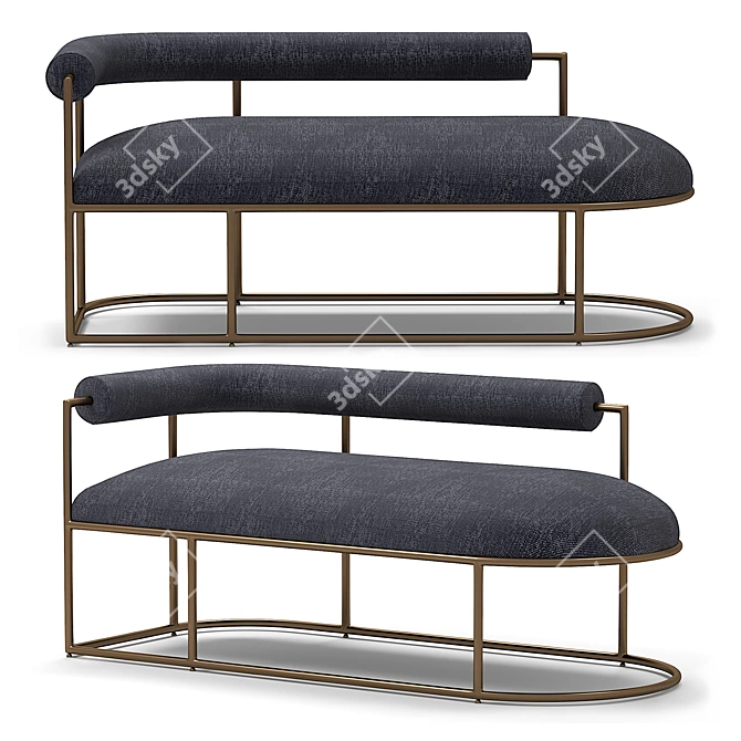 Mid-Century Style Chaise Lounger 3D model image 7