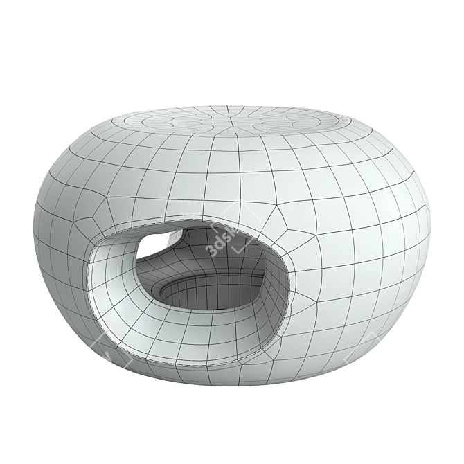 Modern Pierced Pouf 3D Model 3D model image 2