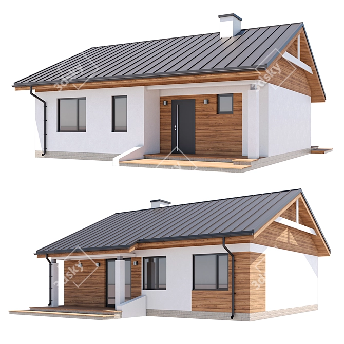 85 sq.m. Country House 3D model image 1