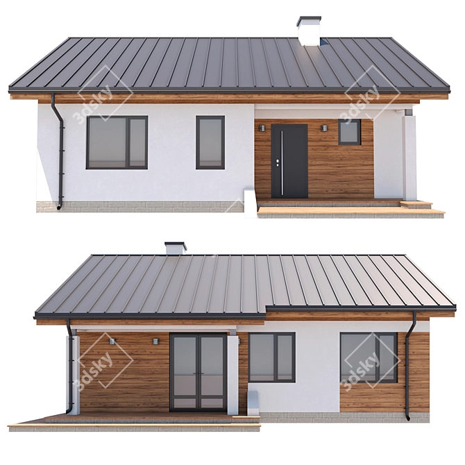 85 sq.m. Country House 3D model image 2