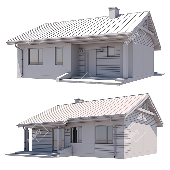 85 sq.m. Country House 3D model image 4