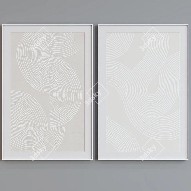 Modern Abstract Picture Frame Set 3D model image 2