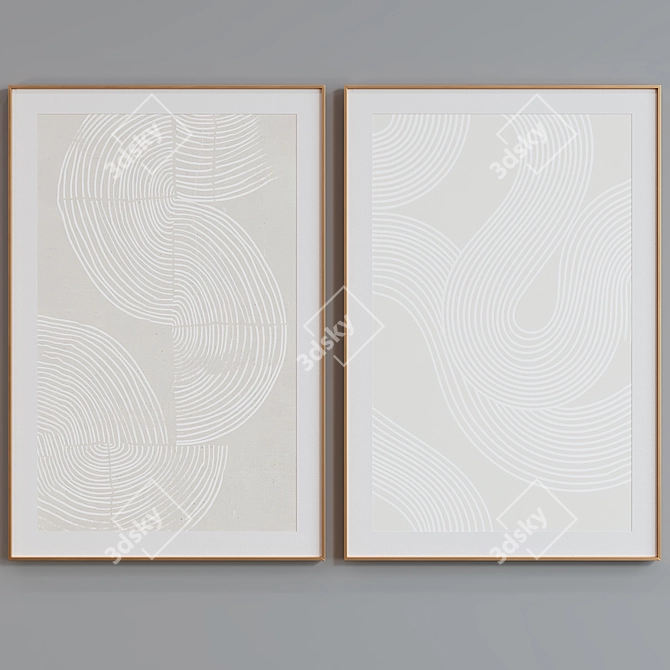 Modern Abstract Picture Frame Set 3D model image 3