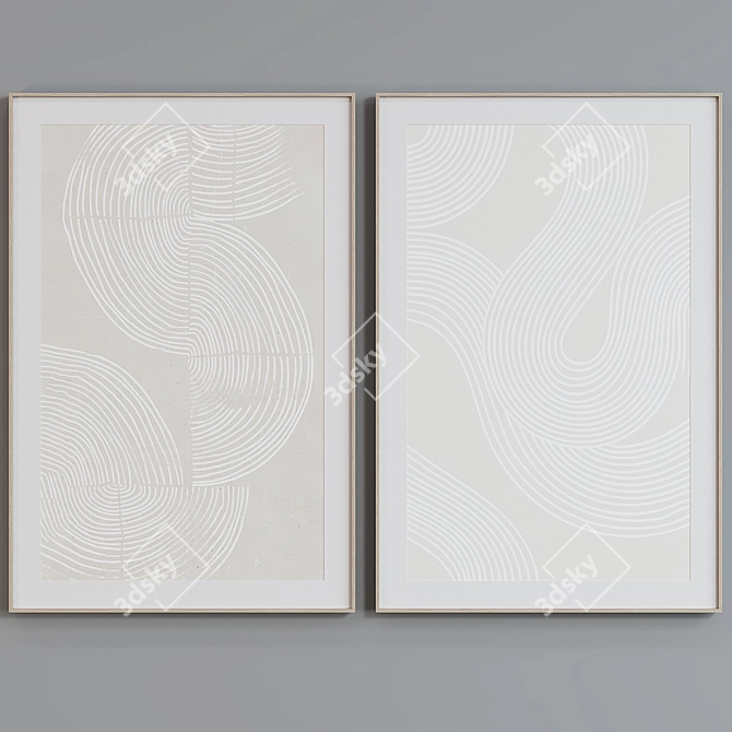 Modern Abstract Picture Frame Set 3D model image 4