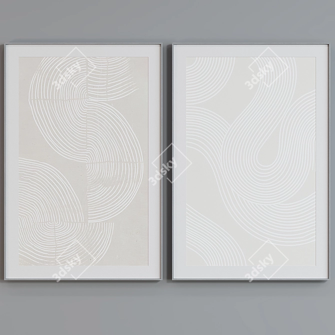 Modern Abstract Picture Frame Set 3D model image 5