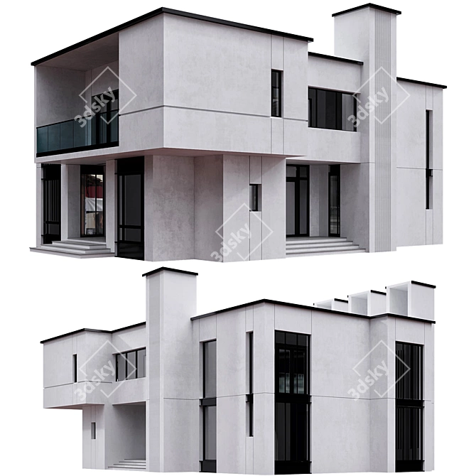 Contemporary Residential Building Design 3D model image 2