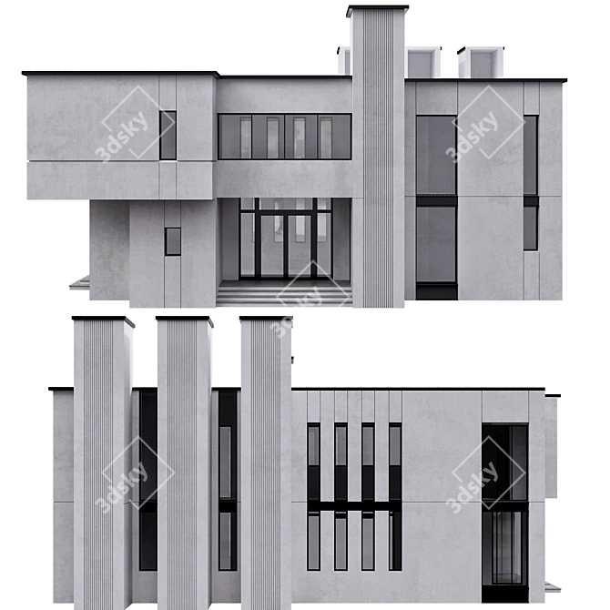 Contemporary Residential Building Design 3D model image 3