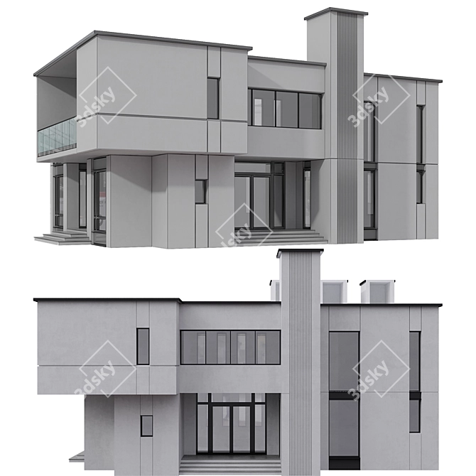 Contemporary Residential Building Design 3D model image 7