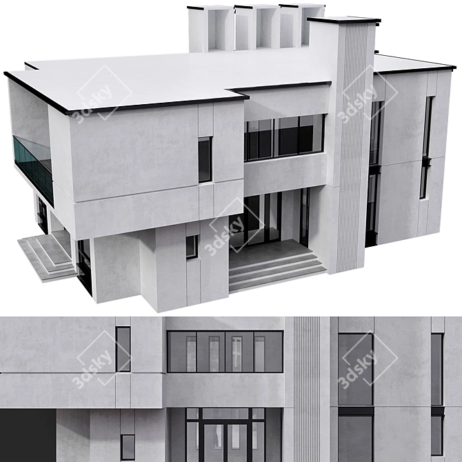 Contemporary Residential Building Design 3D model image 8