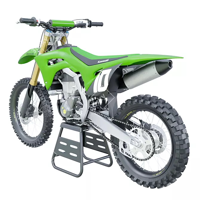 Kawasaki Motorcycle on Stand 3D model image 7