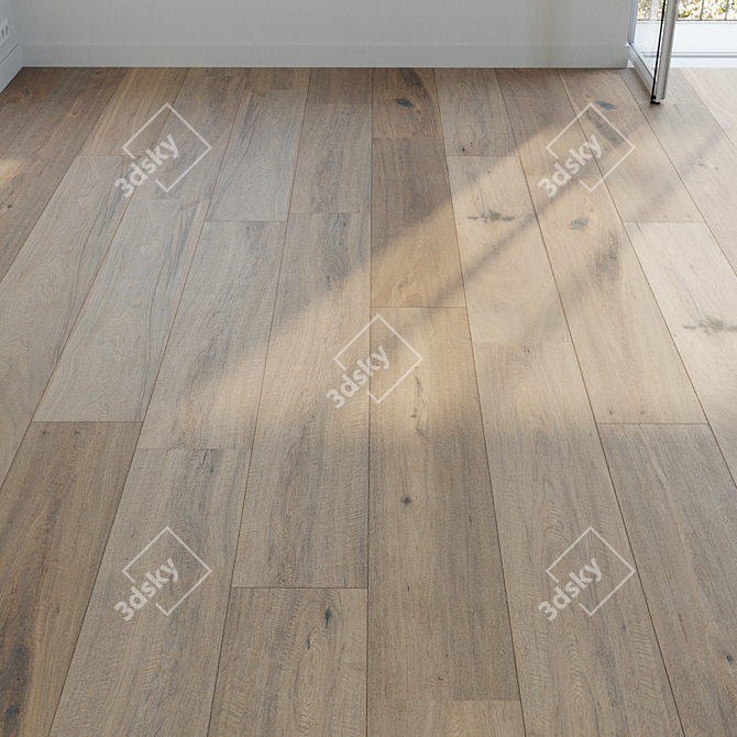 Oak Parquet Bundle Textures Set 3D model image 3