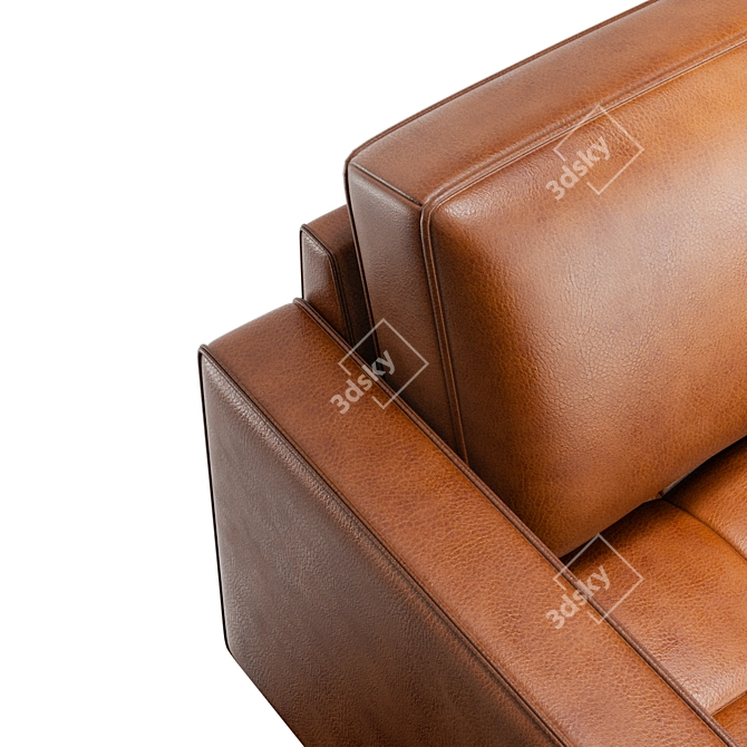 Vintage Top Grain Leather Armchair 3D model image 2