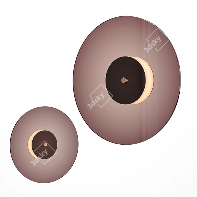 Metallized Glass Disc Pendant Light 3D model image 1