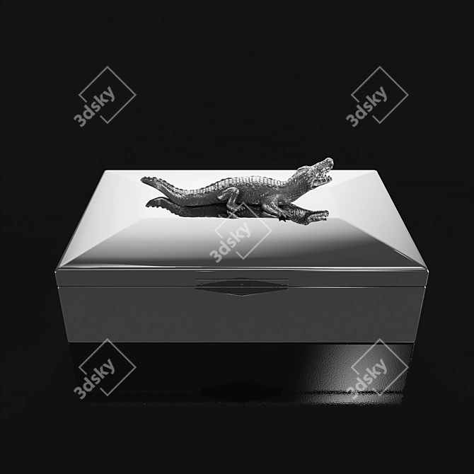 Eichholtz Rectangular Croc Jewelry Box 3D model image 3