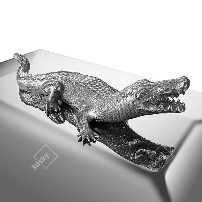 Eichholtz Rectangular Croc Jewelry Box 3D model image 8