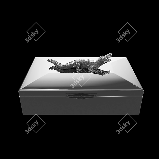 Eichholtz Rectangular Croc Jewelry Box 3D model image 11