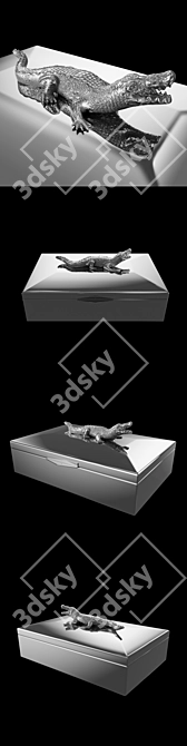 Eichholtz Rectangular Croc Jewelry Box 3D model image 12