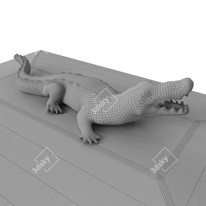 Eichholtz Rectangular Croc Jewelry Box 3D model image 13