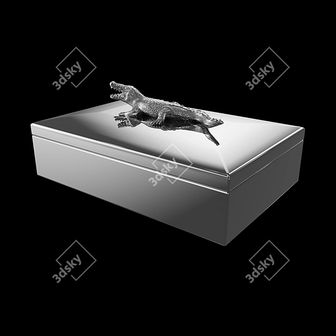 Eichholtz Rectangular Croc Jewelry Box 3D model image 16