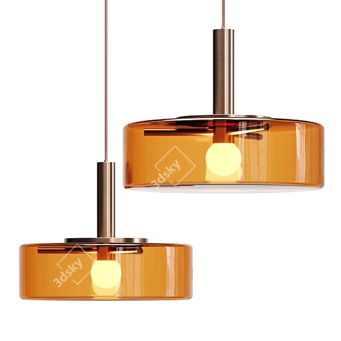 Space Station Glass Pendant Light 3D model image 1