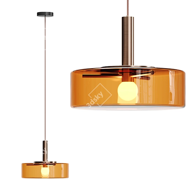 Space Station Glass Pendant Light 3D model image 2