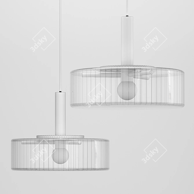 Space Station Glass Pendant Light 3D model image 3