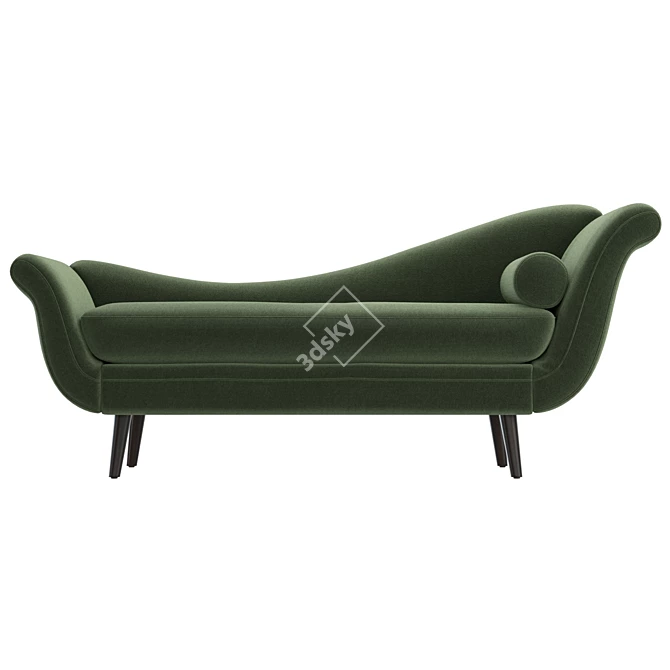 Modern Upholstered Chaise Lounge 3D model image 2